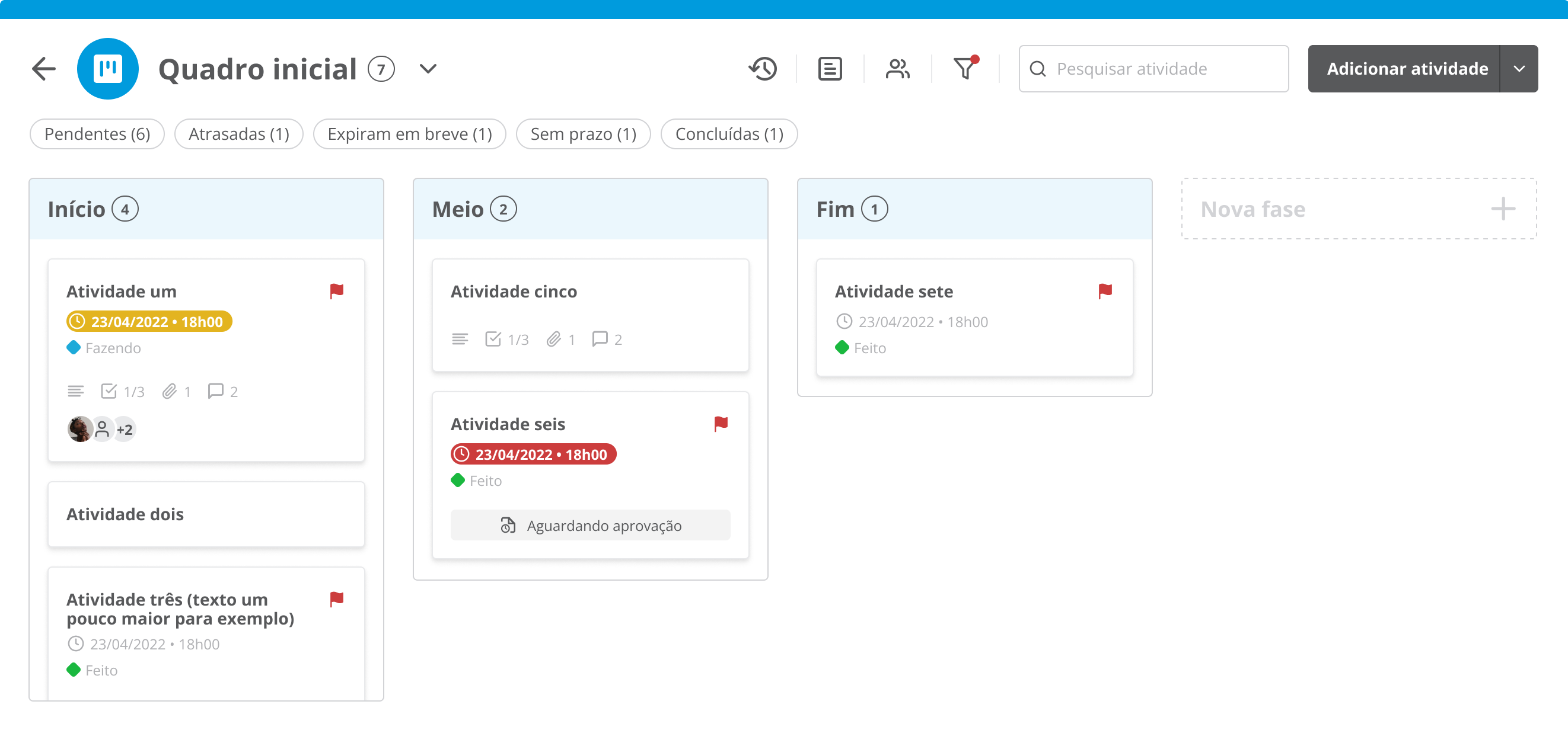 Fluig Kanban — Quadro inicial